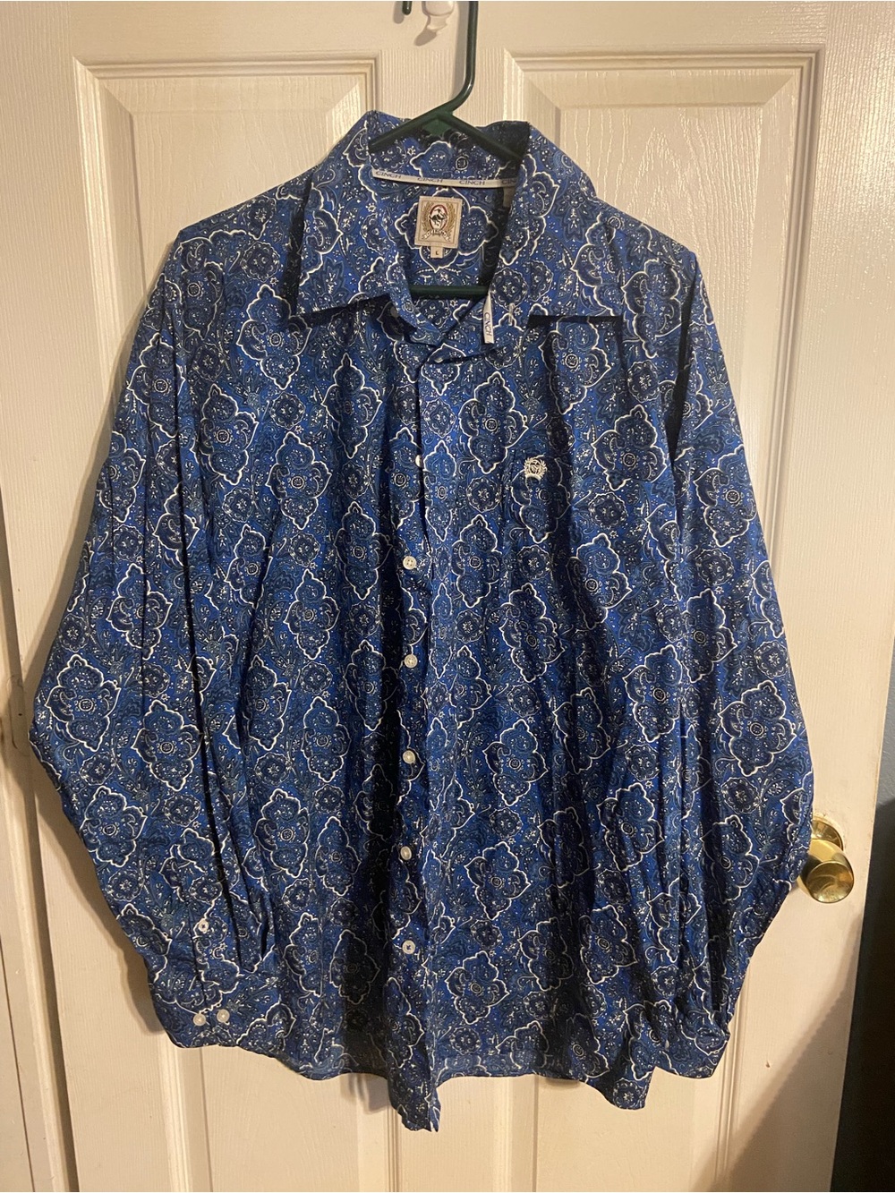 EUC Men’s L Cinch Blue/BLK Long Sleeve Button Up Western Shirt Cowboy Rodeo